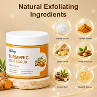 Gommage corporel au curcuma et au gingembre, granulés de sel naturel, exfolient les peaux mortes, éclaircissent le teint terne, atténuent les taches brunes, pour tous types de peau, OEM