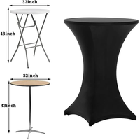 Nappe ronde extensible Cocktail Spandex nappe Bar hôtel fête de mariage couverture de Table blanche