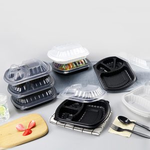 Biodegradable Mfpp <strong>Meat</strong> <strong>Tray</strong> Multi - Compartment Disposable Microwavable Plastic Food Containers Clamshell Box Packaging Parties