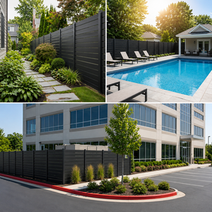 Pannello per <span class=keywords><strong>Recinzione</strong></span> Privacy in Alluminio Nero Resistente, Robusto e Sicuro per Giardini e Progetti Residenziali - Product Image 6