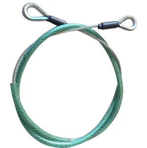 Plastic Coated Nylon rope Assembly endless wire cable sling with swage ferrule for tree climbing and lanyard