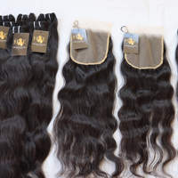 Extensions de cheveux vierges brésiliens bruts de vison avec fermeture à lacet frontales alignées sur les cuticules
