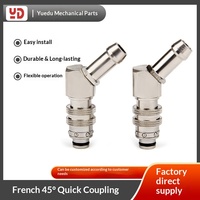 Raccord rapide pour tuyau Staubler français, coudé à 45 degrés, avec tête hexagonale, personnalisable, origine Chine, sans traitement de surface