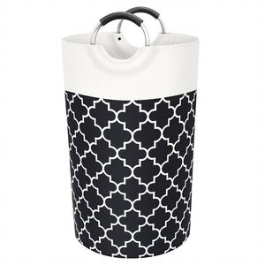 Household Clothes Storage Organizer Laundry Hamper Folding Laundry <b>Basket</b> with Aluminum Ring Handle - Product Image 2