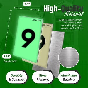 Numéros <span class=keywords><strong>de</strong></span> <span class=keywords><strong>maison</strong></span> en aluminium qui brillent dans le noir, plaques d'adresse lumineuses pour usage extérieur, étanches, panneaux <span class=keywords><strong>de</strong></span> porte lumineux autocollants - Product Image 2