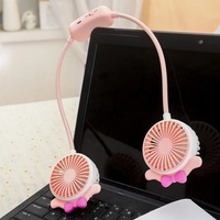 Ventilateur électrique portable léger à suspendre au cou, avec motifs d'animaux mignons, rechargeable par USB, 3 vitesses, pour voiture et usage domestique