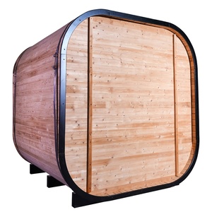 Sauna extérieur contemporain à infrarouge lointain en bois massif avec chauffage électrique et panneau de commande informatisé pour usage domestique - Product Image 4