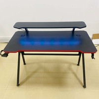 Table de jeu complète pour joueurs, grand bureau, noir, double pont, mobilier de bureau, Offre Spéciale, bureau d'ordinateur
