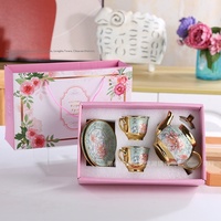 Tasses à café en céramique de luxe européennes, pots créatifs, ensembles à thé de 250 ml avec bol pour cadeaux et souvenirs