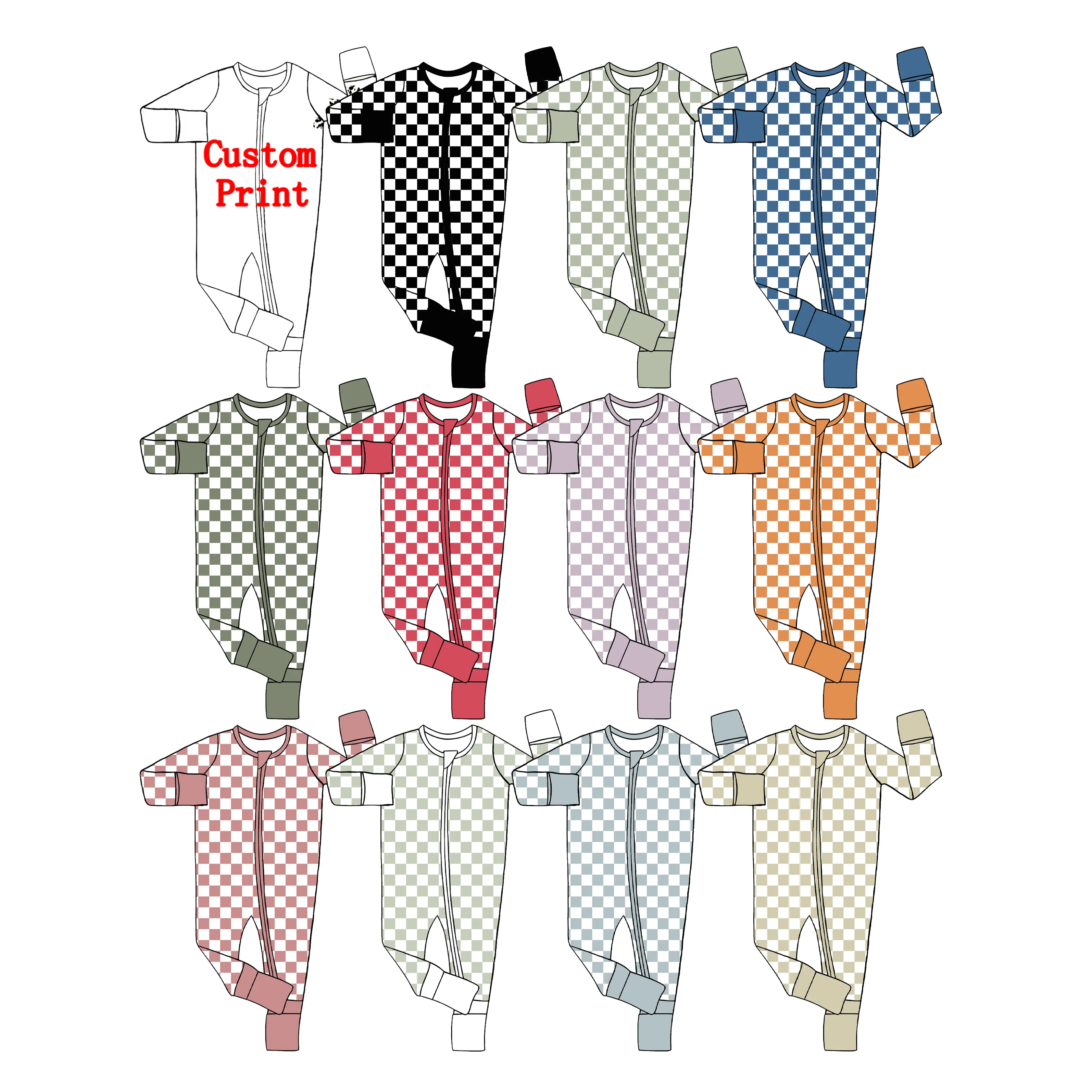 Wholesale Bamboo/Modal/Organic Cotton/Silkmilk Baby Clothing Boy Short Romper Neutral Double Zipper Little Boys Romper Factory