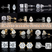 Diamants de laboratoire certifiés IGI HPHT CVD, créés en laboratoire, en or massif 14k 18k, boucles d'oreilles à 4 griffes, clous de laboratoire, 1, 2, 3 carats