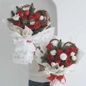 Nuova <span class=keywords><strong>Carta</strong></span> da Regalo con Motivo a <span class=keywords><strong>Cuori</strong></span> 58*58cm, <span class=keywords><strong>Carta</strong></span> Floreale Stampata per Fioristi e Confezioni <span class=keywords><strong>di</strong></span> Bouquet - Product Image 5