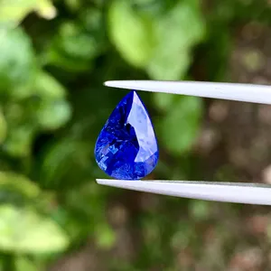 Jewelry 1.45 Carat water-drop Brilliant Cut Natural Blue Sapphire Loose Gemstone For Jewellery Making Blue Sapphire Stone