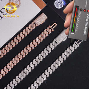 Collar Cubano de Lujo para Hombre Estilo Hip Hop de Venta al por Mayor Cadena de Eslabones Cubanos de 10 MM en Plata Esterlina 925 con Diamantes de Moissanita VVS Color <span class=keywords><strong>D</strong></span> - Product Image 4