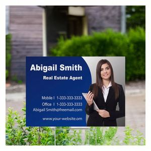 Letrero Personalizado para Venta de Casas por Agente Inmobiliario, con Nombre del Agente, Logotipo Personalizado, Foto, Letreros de Marketing para Agentes Inmobiliarios - Product Image 1