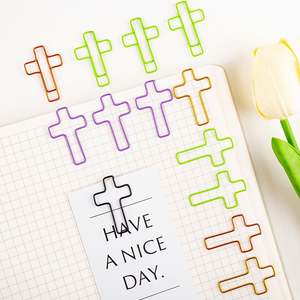Clips para Papel con Forma de Cruz Multicolores, Marcadores y Clips para Diario con Recubrimiento PET, Listos para Enviar, para Uso en Oficina y Papelería - Product Image 3