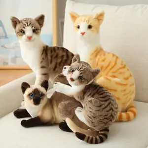 Kawaii Design Simulation Pelz spielzeug Katzen fell Plüsch Katzen modell Gefälschte Katze Action figur Simulation Tier Kätzchen Spielzeug