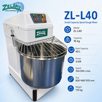 Mixer Spiral Industri 40L ZL-L40 Kapasitas Adonan 16kg Kontrol Timer Otomatis Mesin Pengaduk Adonan Stainless Steel untuk Toko Roti