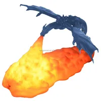 Veilleuse LED en forme de dragon imprimée en 3D, alimentée par piles, avec lumière bleue – Cadeau original pour la décoration de la maison