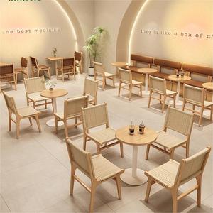 Conjunto de Muebles Modernos para Cafetería, Sofá de Cuero con Mesas y Sillas a Juego para Restaurante, Cafetería, Hotel, Uso Comercial - Product Image 4