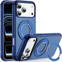 Étui de protection pour téléphone portable avec support métallique rotatif à 360° et design blindé TPU+PC pour iPhone 17 Pro Max 17E 16E