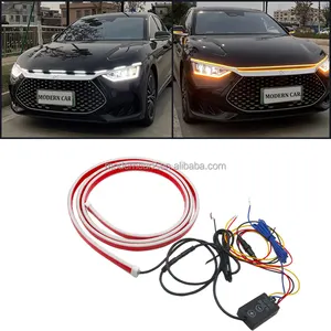 Dynamische 2 Farben LED Auto Motorhaube Lichter Streifen Auto dekorative Atmosphäre Lampen Umgebungs lichter Auto Tagfahrlicht DRL 12V