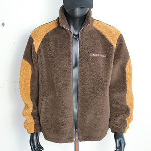 <span class=keywords><strong>OEM</strong></span> 맞춤 제작 남성용 겨울 코트 플리스 자켓 단색 포켓 집업 자켓 공장 맞춤 셰르파 플리스 자켓 - Product Image 2