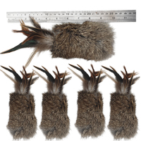 Jouets pour animaux de compagnie en fourrure de lapin véritable, bâtonnets à plumes colorés pour chats, jouets d'entraînement pour chiens, fournitures de jeu, produits pour animaux de compagnie – Approvisionnement direct usine