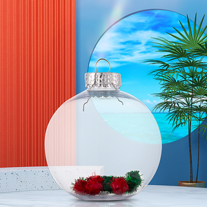 Boules en plastique transparent pour artisanat, ornements, décorations <span class=keywords><strong>de</strong></span> Noël incassables et résistantes aux chocs, décorations suspendues pour arbre, décorations <span class=keywords><strong>de</strong></span> Noël avec remplissage <span class=keywords><strong>de</strong></span> baies <span class=keywords><strong>de</strong></span> neige et <span class=keywords><strong>de</strong></span> pin - Product Image 1