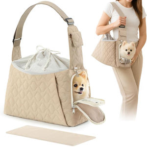 Porte-bébé pour petit chien ou chat avec poche avant zippée, porte-bébé pour chiot, double sécurité, mains libres pour les voyages - Product Image 1