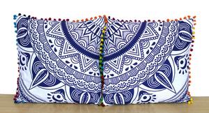 Juego de fundas de cojín de mandala de algodón, 4 Uds., almohadas cuadradas para decoración del hogar, hippee maravilloso de varios colores por consignadores indios - Product Image 3