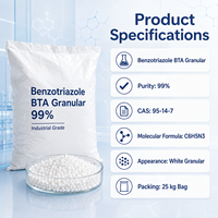Benzotriazole BTA de qualité industrielle, granulaire 99%, CAS 95-14-7, inhibiteur de corrosion pour le traitement de l'eau, protection des métaux, fournisseur