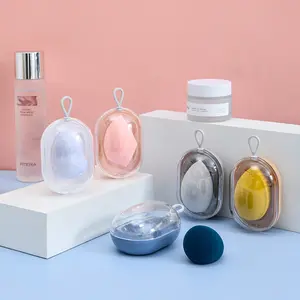 Wholesale beleza ovo com transparente armazenamento caixa set Moda maquiagem ovo molhado e seco esponja maquiagem ovo