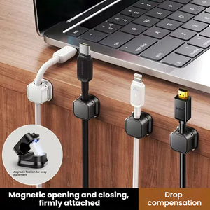 Verstellbarer Kabel halter Magnetischer Kabel clip unter dem Schreibtisch Organisieren des Kabel managements Kabel halter für Wand und Tisch - Product Image 5