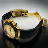Jam Tangan Mewah Multifungsi Kustom yang Dimodifikasi dengan Tali Karet, Casing Baja Tahan Karat, Kronograf Kuarsa, Timer, Jarum 20mm