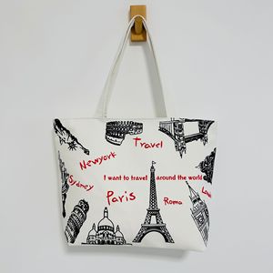 Borsa Tote in tela da donna all'aperto <span class=keywords><strong>Vintage</strong></span> con tasca e cerniera carina all'ingrosso di grande capacità - Product Image 3