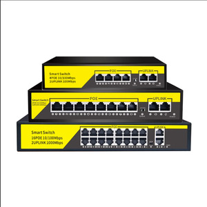 Commutateur intelligent Hongjin HJSCCD 4 8 16 ports 100 Mbps PoE Uplink Gigabit pour le bureau et la maison - Product Image 1
