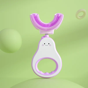 Tête de brosse à dents en silicone de qualité alimentaire brosse à dents nettoyante à 360 degrés pour enfants brosse à dents extra douce en forme de U pour enfants - Product Image 4