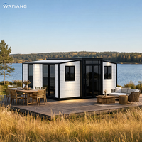 Maison préfabriquée pliable et extensible en conteneur, double aile, 2/3 chambres, 20/40 pieds, norme australienne