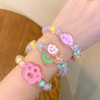 OEM mignon en plastique pour enfants bracelet perlé en gelée couleurs accessoires de mode pour les fêtes d'enfants