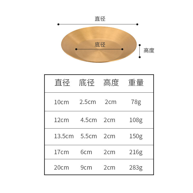 (Piato pequeño de fondo plano, dorado)