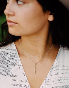 Collana con Ciondolo a Croce in Acciaio Inossidabile Dorato Faith Trendy, Catena in Bambù, <span class=keywords><strong>Gioielli</strong></span> Cristiani per Donne, Festa della Mamma - Product Image 3