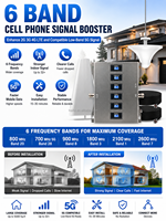 Amplificateur de signal mobile universel 6 bandes 2G 3G 4G LTE 5G Répéteur cellulaire Écran LCD GSM DCS WCDMA Gain 70 dB 500-1000 m²