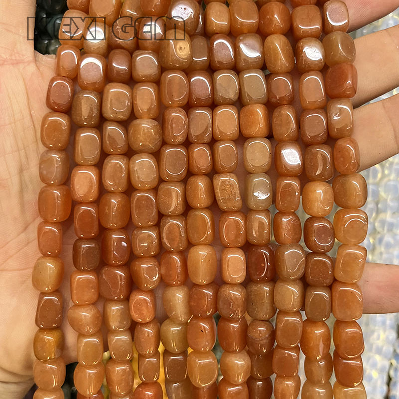 ลูกปัดหินอาเวนเจอรีนสีแดงธรรมชาติ