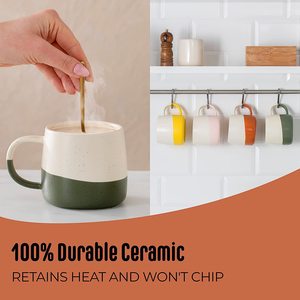 <span class=keywords><strong>Set</strong></span> di 4 Tazze da <span class=keywords><strong>Caffè</strong></span> in Ceramica - Grandi Tazze in Gres - Dipinte a Mano, Smaltate Bicolore, Personalizzabili CLASSIC Giveaways HANDGRIP - Product Image 3