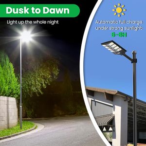 Lámpara Solar LED de Alta Luminosidad IP65 para Calle, Jardín, 3000W-8000W, Todo en Uno, Integrada, para Exteriores - Product Image 3