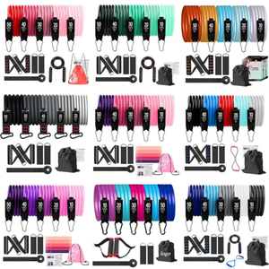 <span class=keywords><strong>5</strong></span> Mức Độ Nặng Có Thể Điều Chỉnh Tập Thể Dục Tập Thể Dục Đàn Hồi 11Pcs TPE Resistance Bands Ống Set Home Tập Thể Dục Cho Nam Giới Và Phụ Nữ - Product Image 5