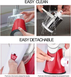 เครื่องหั่นผักผลไม้ 3 in 1 แบบหมุนมือ พร้อมที่ขูดชีสและเครื่องบดอาหาร - Product Image 5