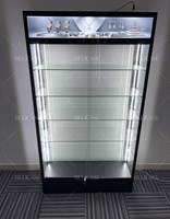 Vitrine en verre anti-poussière pour figurines, présentoir en verre avec cadre en aluminium, vitrine verrouillable pour bijoux