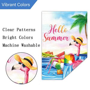 Drapeau de jardin en toile de jute, nouveau Design, bienvenue, drapeau Tropical d'été pour la décoration extérieure de la cour estivale - Product Image 5